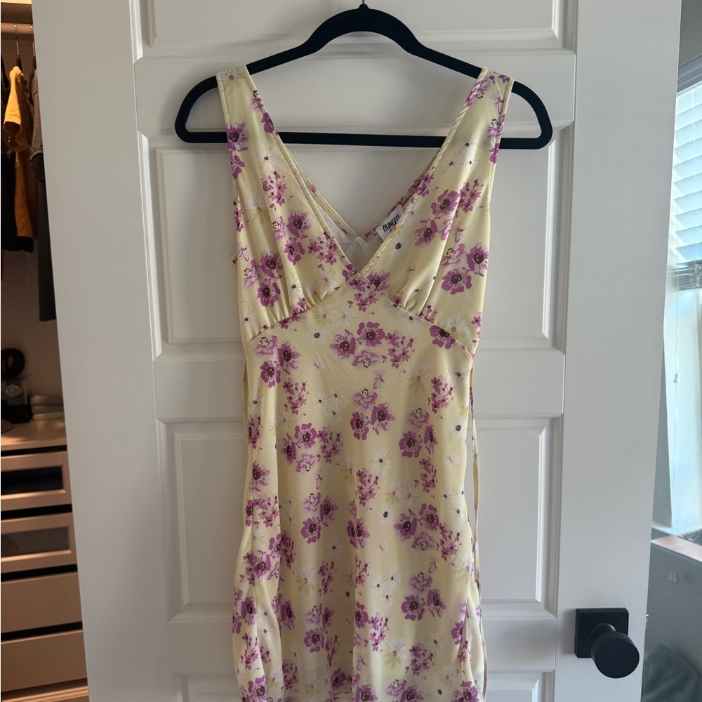 Princess Polly Yellow and Purple Backless Dress